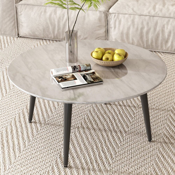 Coffee Tables Minimalist Marble Effect Round Coffee Table