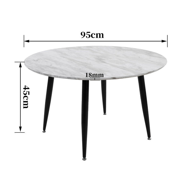 Coffee Tables Minimalist Marble Effect Round Coffee Table