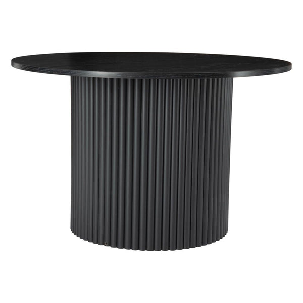 Coffee Tables Luxe Black Ribbed Texture Wooden Coffee Table