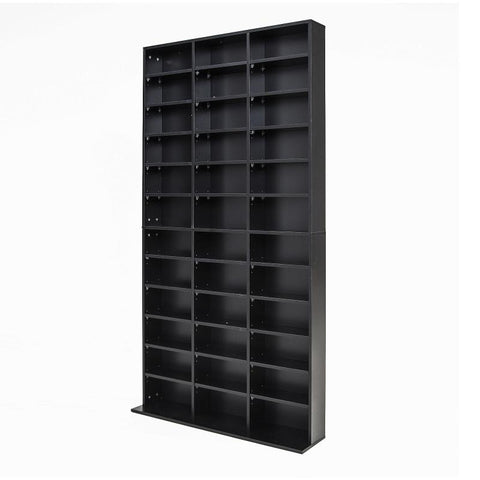 Bookshelves Adjustable Shelves Cd Dvd Bluray Media Book Storage Cupboard Black