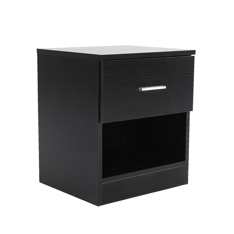 Bedside Tables Bedside Table Side Storage Cabinet Nightstand Bedroom 1 Drawer Shelf Ella Black