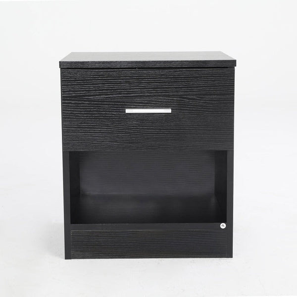 Bedside Tables Bedside Table Side Storage Cabinet Nightstand Bedroom 1 Drawer Shelf Ella Black