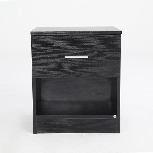 Bedside Tables 2X Bedside Table Side Storage Cabinet Nightstand Bedroom 1 Drawer Shelf Ella Black