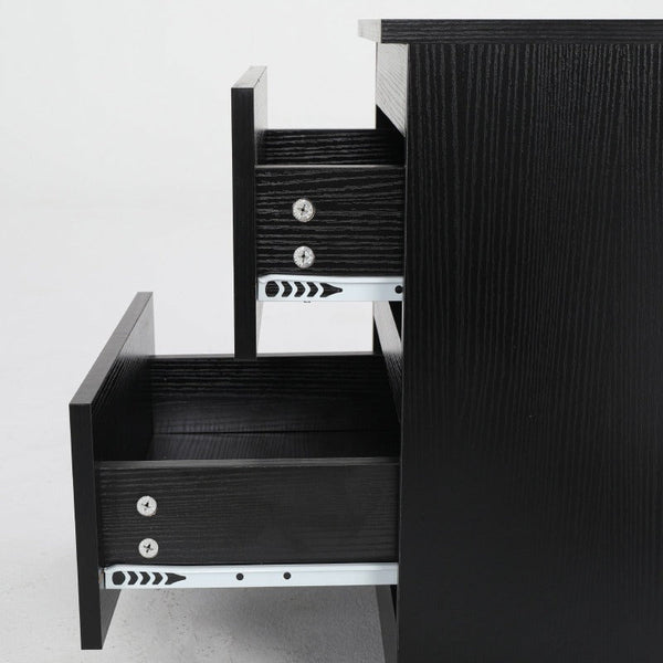 Bedside Tables Bedside Table Side Storage Cabinet Nightstand Bedroom 2 Drawer Joss Black