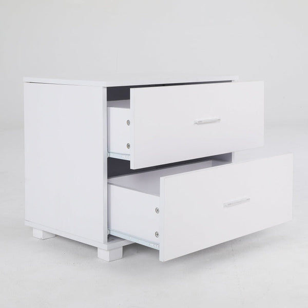 Bedside Tables Bedside Table Side Storage Cabinet Nightstand Bedroom 2 Drawer Legs Etta White