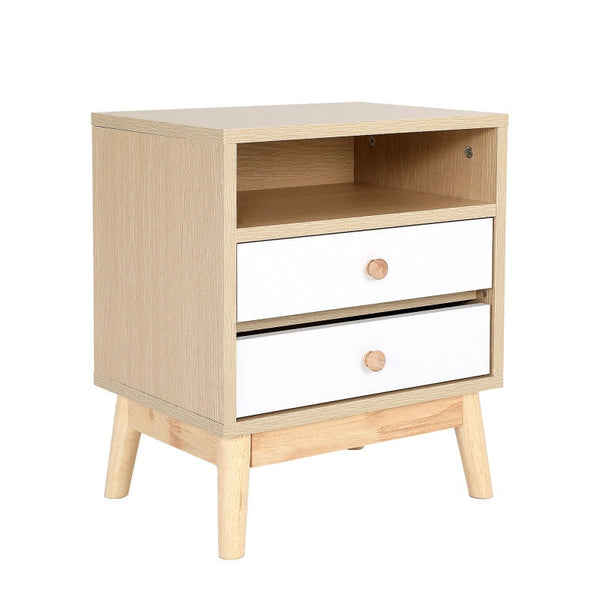 Bedside Tables Bedside Table Side Storage Cabinet Nightstand Bedroom 2 Drawer Anya Oak