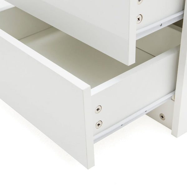 Bedside Tables 2X Bedside Table Drawers Rgb Led Bedroom Cabinet Nightstand Gloss Aurora White