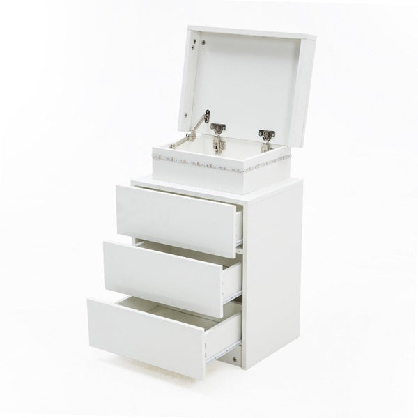 Bedside Tables Bedside Table 3 Drawers Rgb Led Bedroom Cabinet Nightstand Gloss Glory White