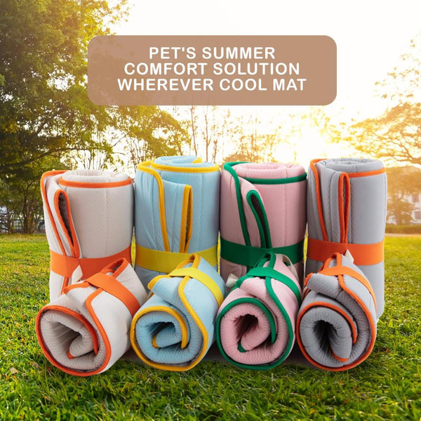 Pet Beds Pet Dog Cooling Mat Non Slip Travel Roll Up Pad Bed Outdoor