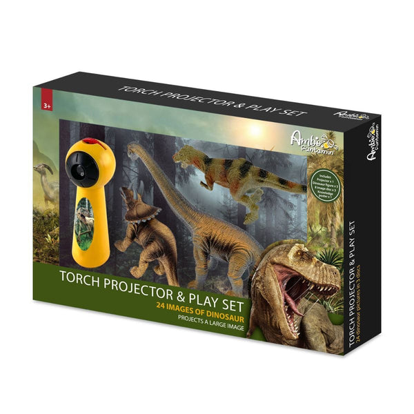 Action Figures Dinosaur Projector And 3 Toy Figures Play Set Kids Stem Learning