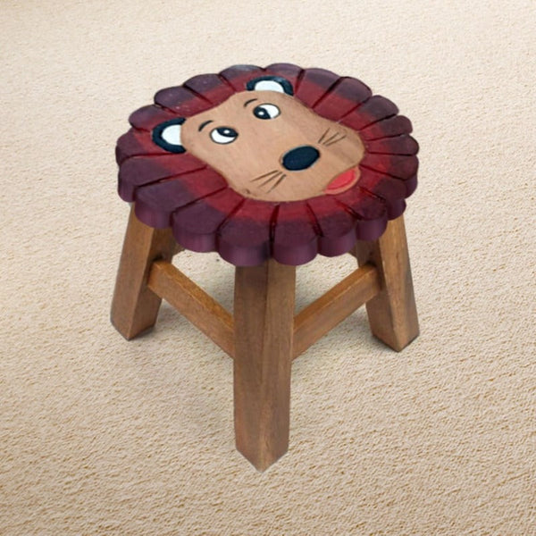 Kids Chairs Funyards Children's Chair Stool Wooden Lion Theme