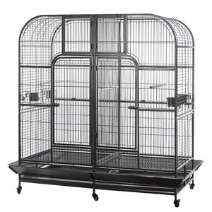 Bird Cages Yes4pets Xxxl 185 Cm Bird Cage Pet Parrot Aviary Perch Castor Wheel Removable Divider