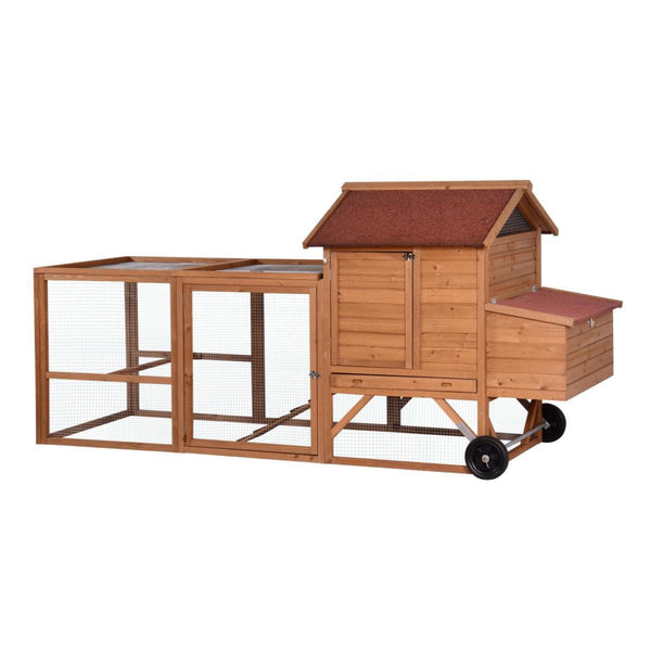 Small Animal Cages & Hutches Yes4pets 248 Cm Xl Chicken Coop Rabbit Hutch Ferret Hen Guinea Pig House With Wheels