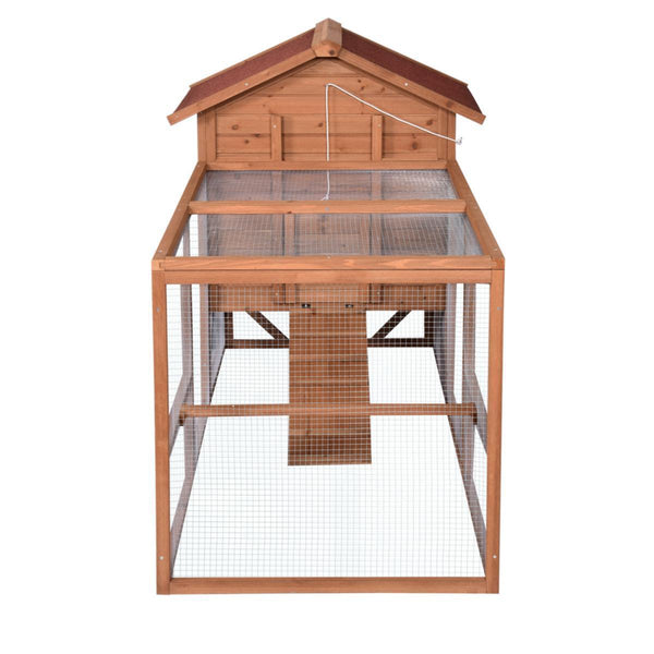 Small Animal Cages & Hutches Yes4pets 248 Cm Xl Chicken Coop Rabbit Hutch Ferret Hen Guinea Pig House With Wheels