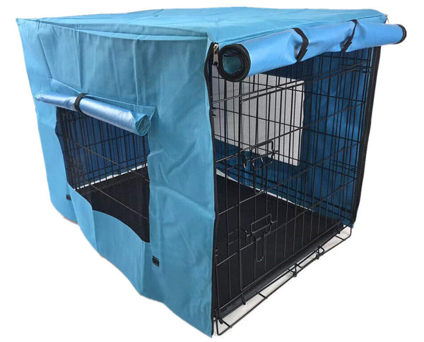 Small Animal Supplies Yes4pets 36' Dog Cat Rabbit Collapsible Crate Pet Cage Canvas Cover Blue