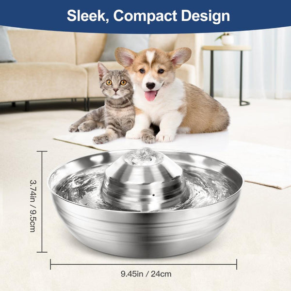 Dog Automatic Feeders Yes4pets 2L Automatic Electric Pet Water Fountain Dog Cat Stainless Steel Feeder Bowl Dispenser