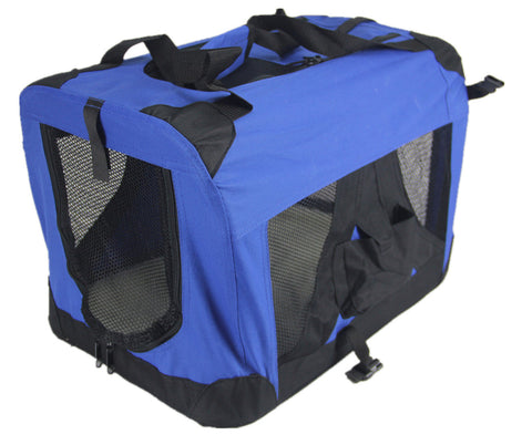 Pet Transport Yes4pets Xl Portable Foldable Pet Dog Puppy Cat Soft Crate Cage Blue