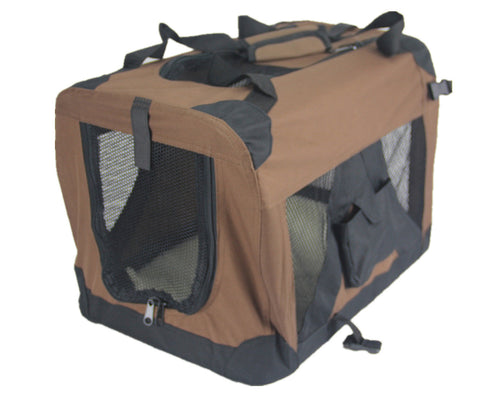 Pet Transport Yes4pets Xl Portable Foldable Pet Dog Puppy Cat Soft Crate Brown