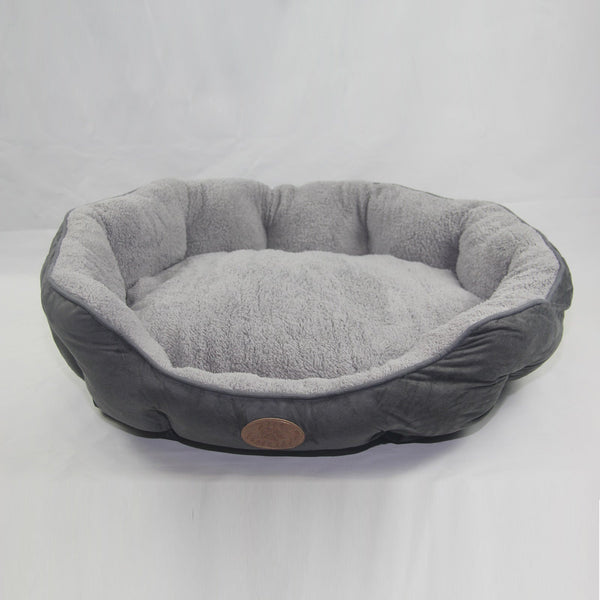 Pet Beds Yes4pets Blue / Grey Washable Fleece Soft Pet Dog Puppy Cat Bed Large