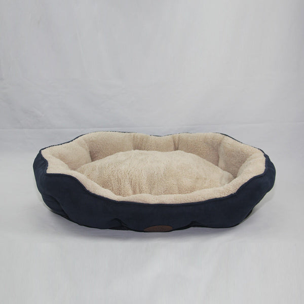 Pet Beds Yes4pets Blue / Grey Washable Fleece Soft Pet Dog Puppy Cat Bed Large