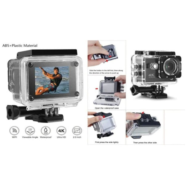 Digital Cameras Bdi New Action Camera 4K Wifi Sports Dv Blue