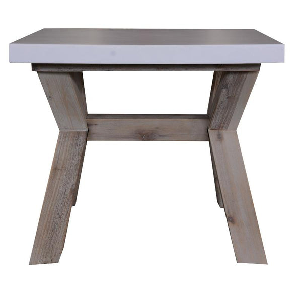 Lamps Stony 60Cm Square Lamp Table With Concrete Top White