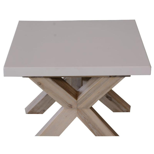 Lamps Stony 60Cm Square Lamp Table With Concrete Top White