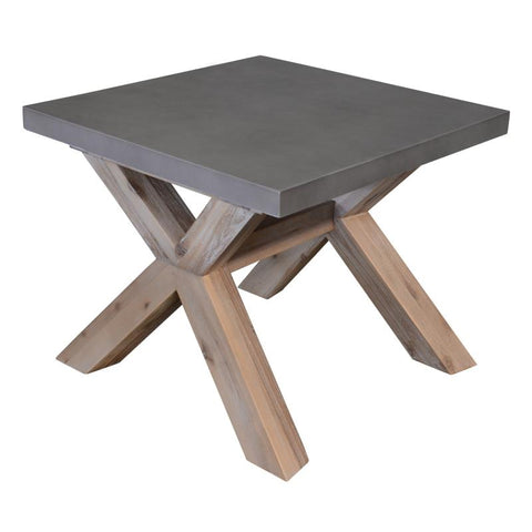 Lamps Stony 60Cm Square Lamp Table With Concrete Top Grey