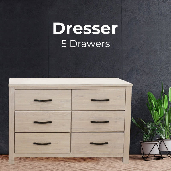 Dressers & Chests of Drawers Foxglove Dresser 6 Chest Of Drawers Solid Wood Tallboy Storage Cabinet White