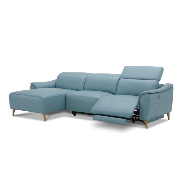 Sofas, Armchairs & Couches Inala 2 Seater Genuine Leather Sofa Lounge Electric Powered Recliner Rhf Chaise Blue