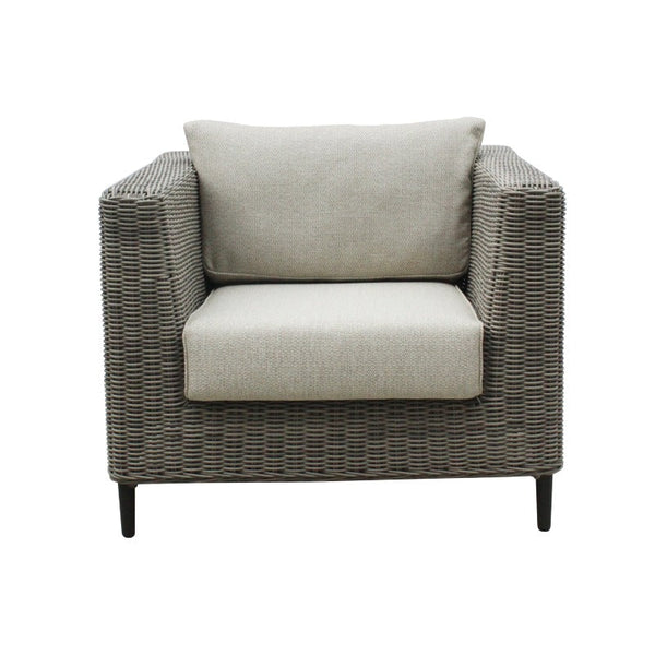 Sofas, Armchairs & Couches Lara 1 Seater Outdoor Sofa Armchair Rattan Wicker Lounge Light Grey