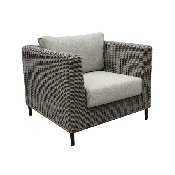 Sofas, Armchairs & Couches Lara 1 Seater Outdoor Sofa Armchair Rattan Wicker Lounge Light Grey