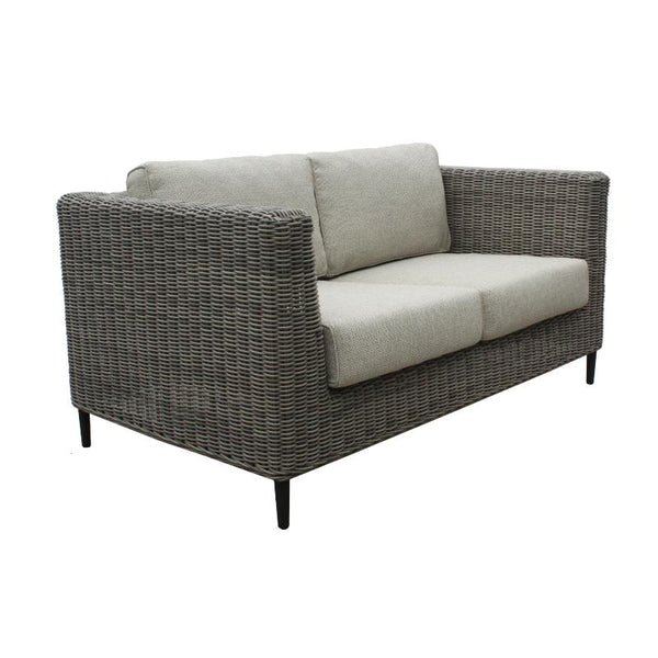 Sofas, Armchairs & Couches Lara 2 Seater Outdoor Sofa Rattan Wicker Lounge Light Grey