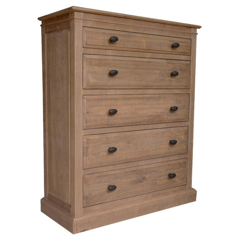 Dressers & Chests of Drawers Jade Tallboy 5 Chest Of Drawers Bed Storage Cabinet Stand Natural