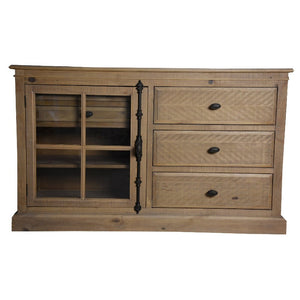 Dressers & Chests of Drawers Jade Dresser 5 Chest Of Drawers 1 Door Bed Storage Cabinet Natural