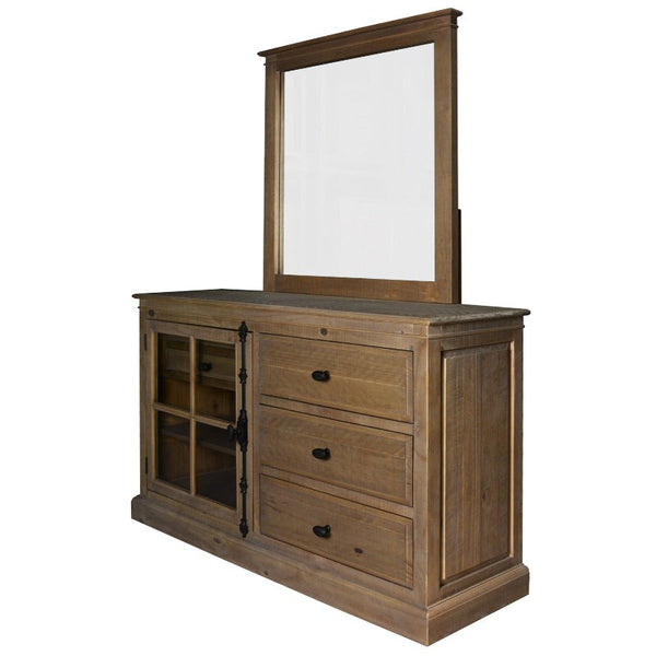 Dressers & Chests of Drawers Jade Dresser Mirror 5 Chest Of Drawers 1 Door Bed Storage Cabinet Natural