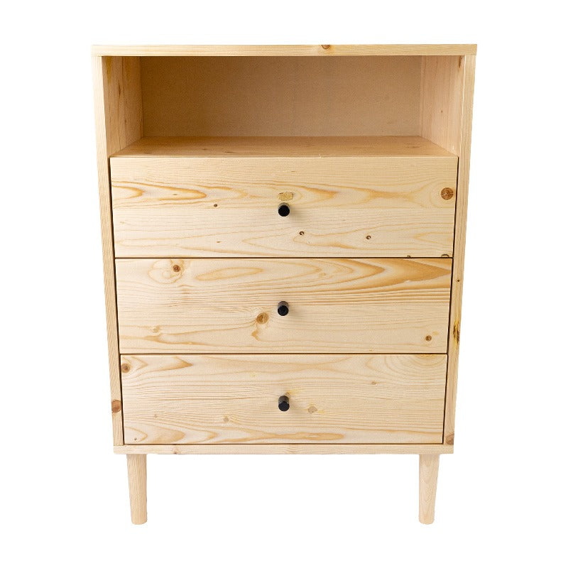 Dressers & Chests of Drawers Jamie Tallboy 3 Chest Of Drawers Solid Pine Wood Bed Storage Cabinet Natural