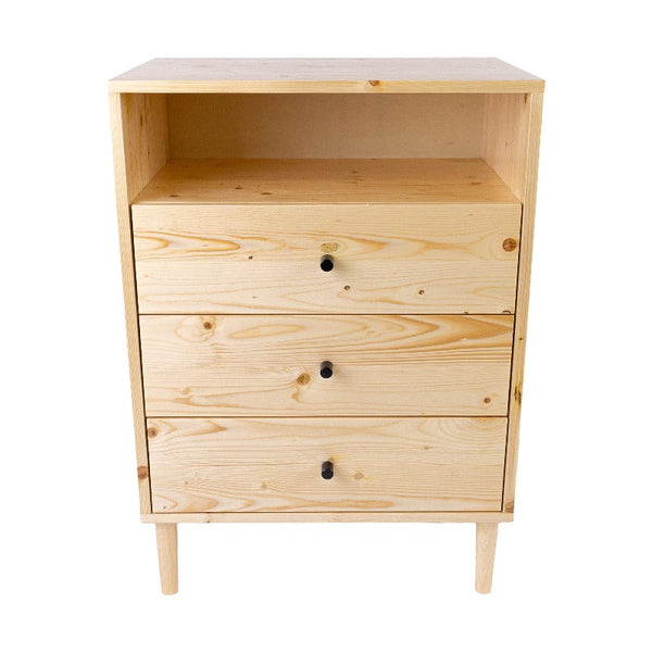 Dressers & Chests of Drawers Jamie Tallboy 3 Chest Of Drawers Solid Pine Wood Bed Storage Cabinet Natural