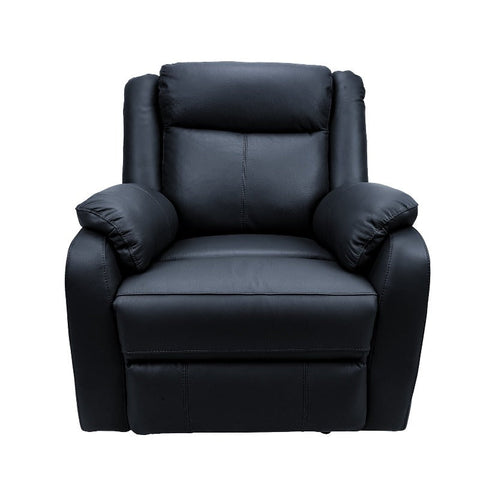 Sofas, Armchairs & Couches Bella 1 Seater Electric Recliner Genuine Leather Upholstered Lounge Black