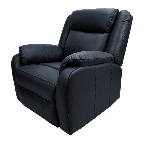 Sofas, Armchairs & Couches Bella 1 Seater Electric Recliner Genuine Leather Upholstered Lounge Black