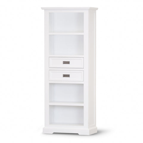 Bookshelves Laelia Bookshelf Bookcase 4 Tier Solid Acacia Wood Coastal Furniture White