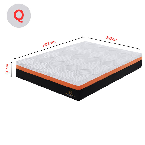 Mattresses Heavenly Queen Size Memory Foam Medium Firm Feel 31Cm Mattress