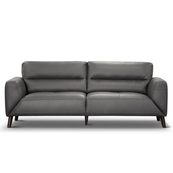 Sofas, Armchairs & Couches Downy Genuine Leather Sofa 3 Seater Upholstered Lounge Couch Gunmetal