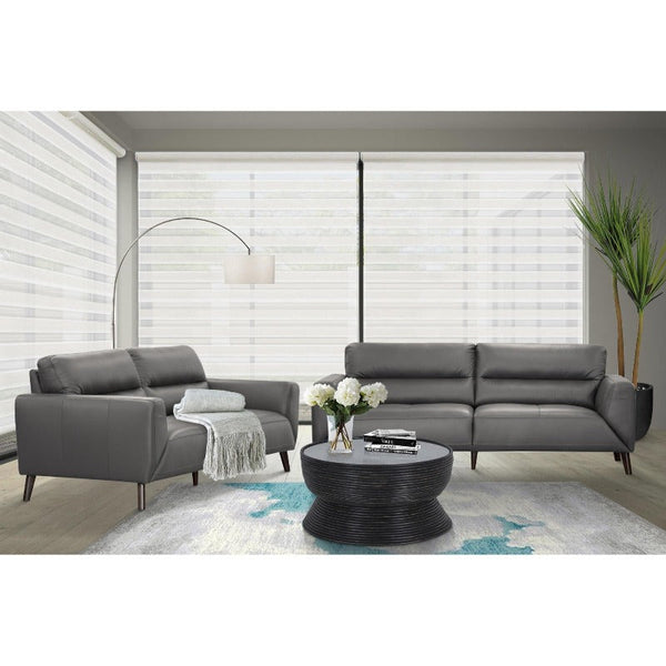 Sofas, Armchairs & Couches Downy Genuine Leather Sofa 3 Seater Upholstered Lounge Couch Gunmetal