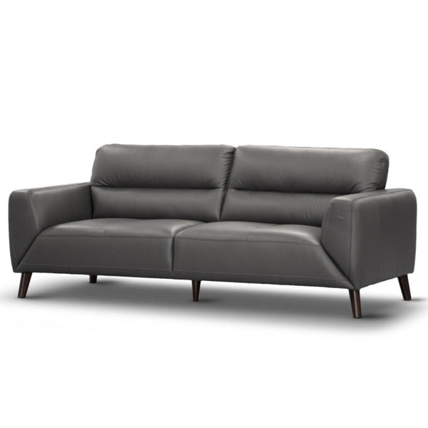 Sofas, Armchairs & Couches Downy Genuine Leather Sofa 3 Seater Upholstered Lounge Couch Gunmetal