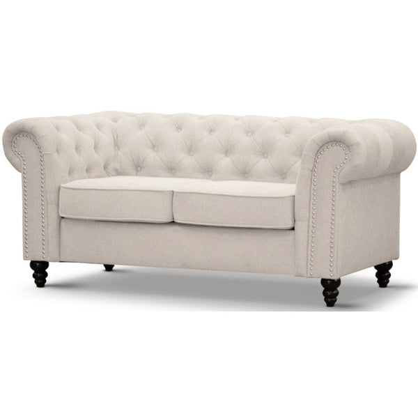 Sofas, Armchairs & Couches Mellowly 2 Seater Sofa Fabric Uplholstered Chesterfield Lounge Couch Beige