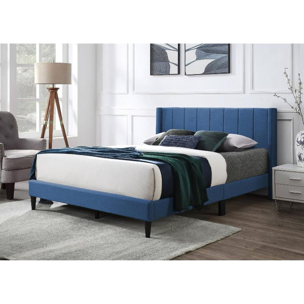 Headboards & Footboards Samson Queen Bed Winged Headboard Fabric Upholstered Blue