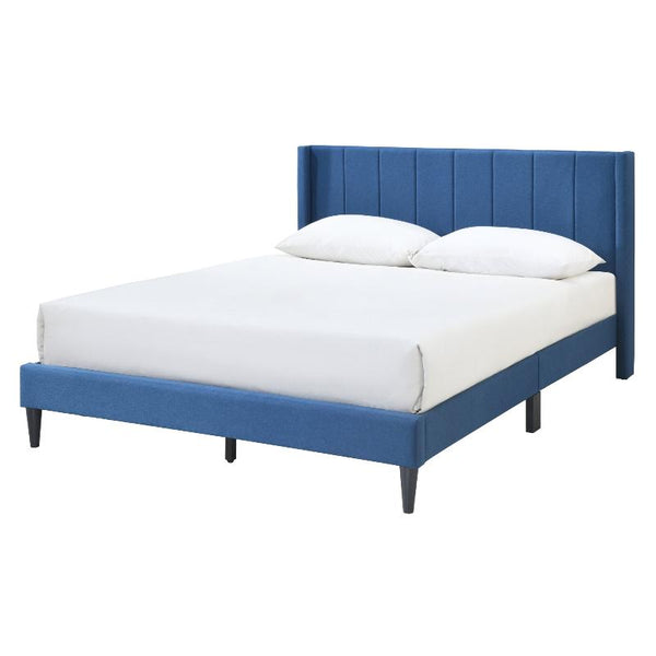 Headboards & Footboards Samson Queen Bed Winged Headboard Fabric Upholstered Blue