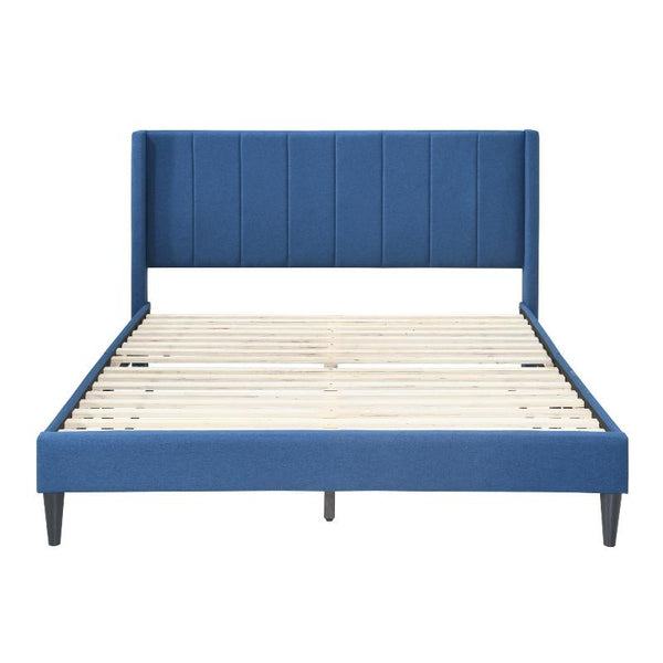 Headboards & Footboards Samson Queen Bed Winged Headboard Fabric Upholstered Blue