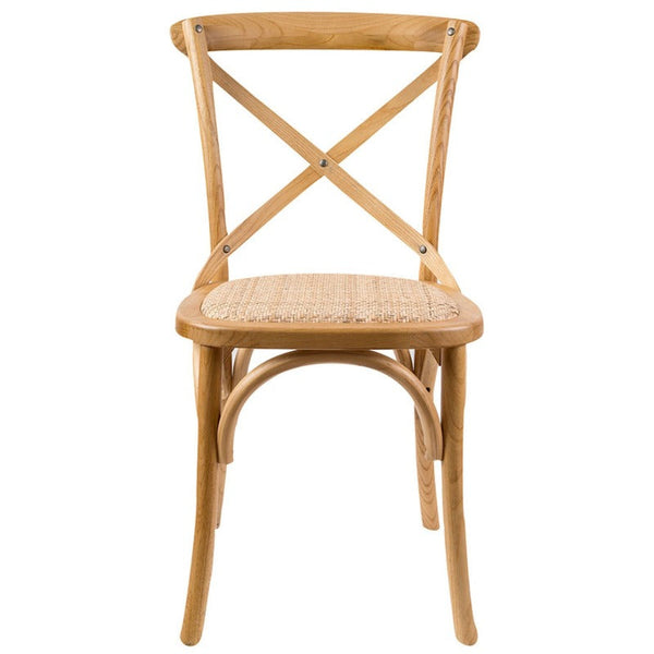 Dining Chairs Aster Crossback Dining Chair Set Of 4 Solid Birch Timber Wood Ratan Seat Oak